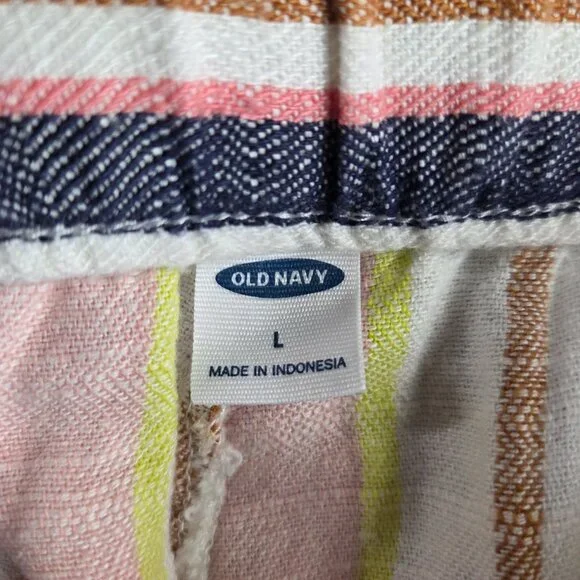 Old Navy Women's Striped Linen-Blend Wide-Leg Pants, Size Large - Picture 4 of 7